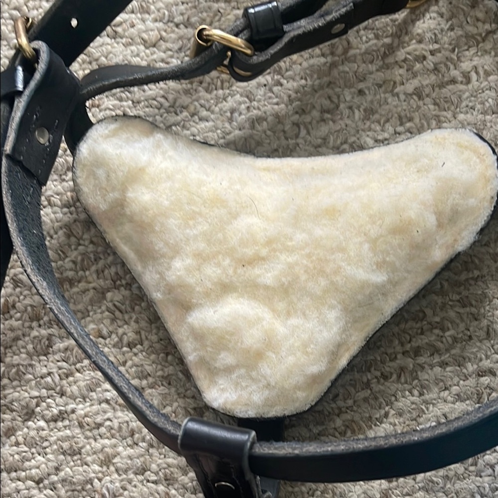 Dog Black Leather Harness - Picture 2 of 2